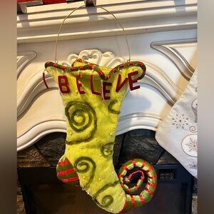 Festive Green and Red Holiday Stocking